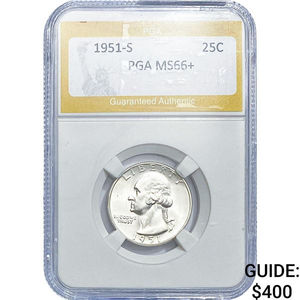 1951-S Washington Silver Quarter PGA MS66+
