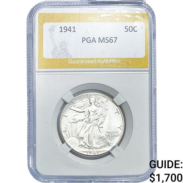 1941 Walking Liberty Half Dollar PGA MS67