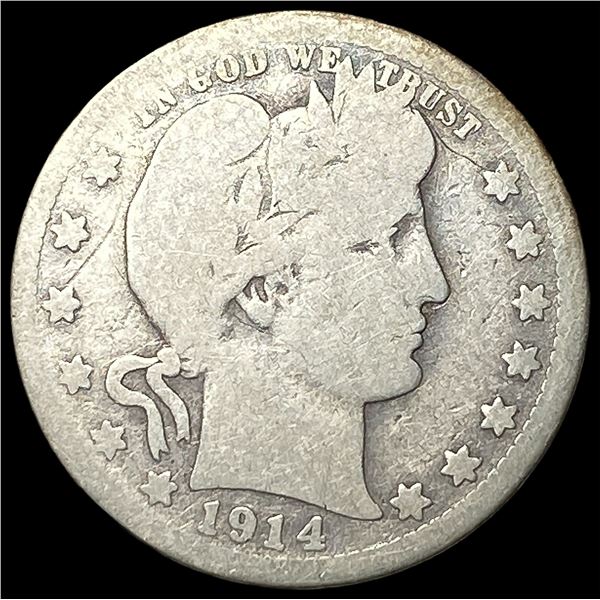 1914-S Silver Barber Quarter NICELY  CIRCULATED