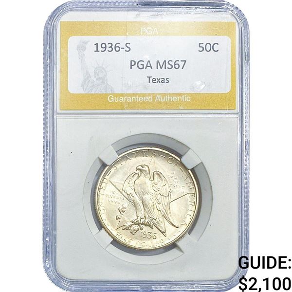 1936-S Texas Half Dollar PGA MS67