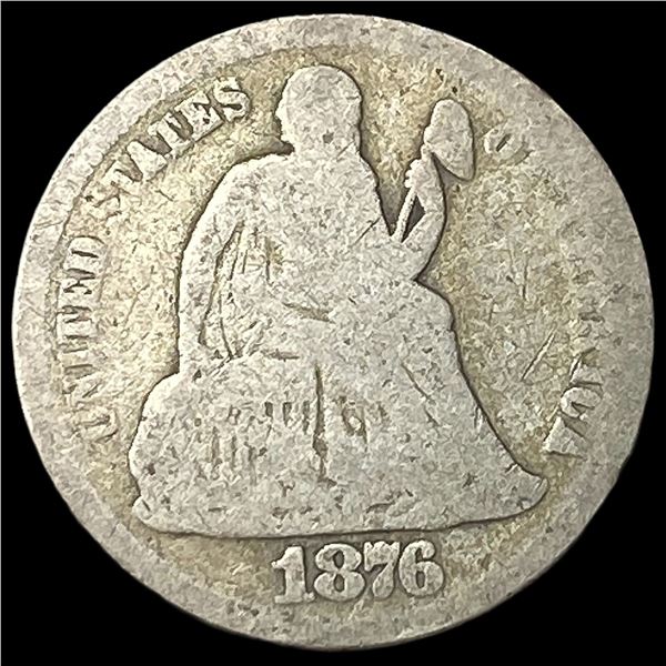 1876 Seated Liberty Dime NICELY CIRCULATED