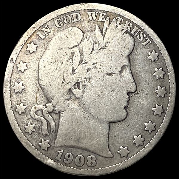 1908-S Silver Barber Half Dollar NICELY  CIRCULATED