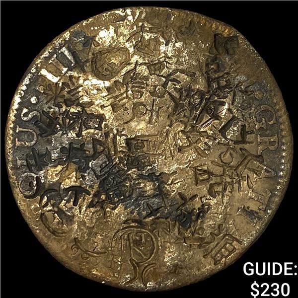 Colonial Spain Silver 8 Reales Punchmarked  NEARLY UNCIRCULATED