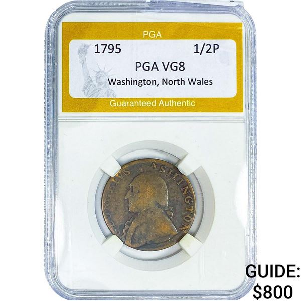 1795 US Washington Halfpenny-North Wales PGA  VG8