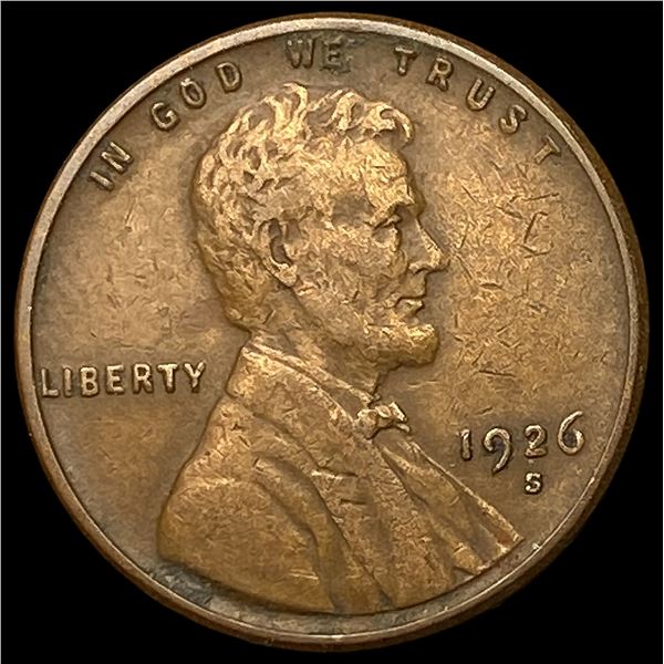 1926-S Lincoln Wheat Cent NEARLY UNCIRCULATED