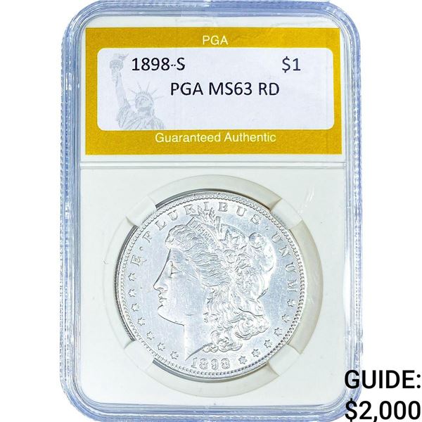 1898-S Morgan Silver Dollar PGA MS63 RD