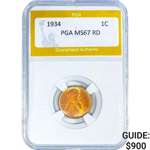 1934 Wheat Cent PGA MS67 RD