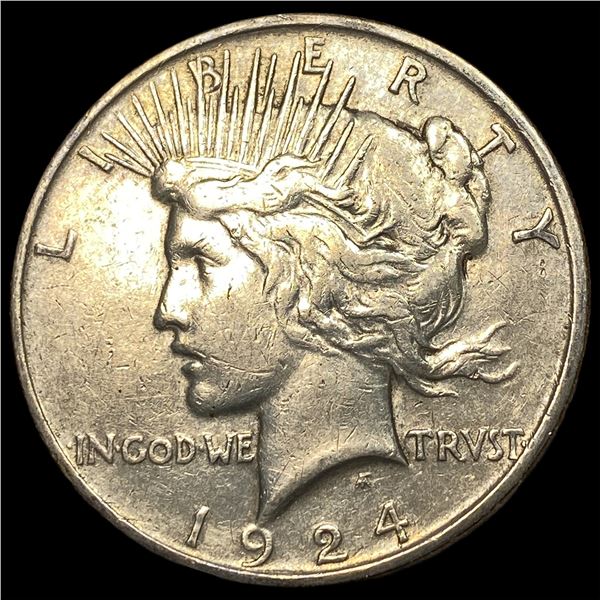1924 Silver Peace Dollar NEARLY UNCIRCULATED