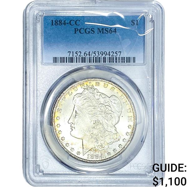 1884-CC Morgan Silver Dollar PCGS MS64