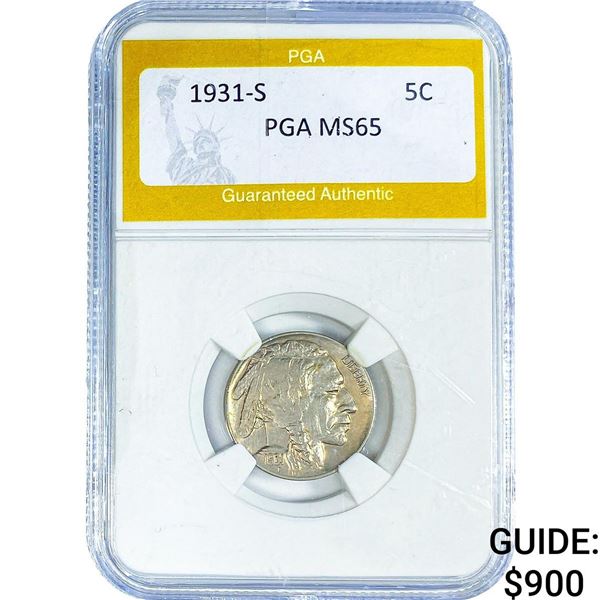1931-S Buffalo Nickel PGA MS65