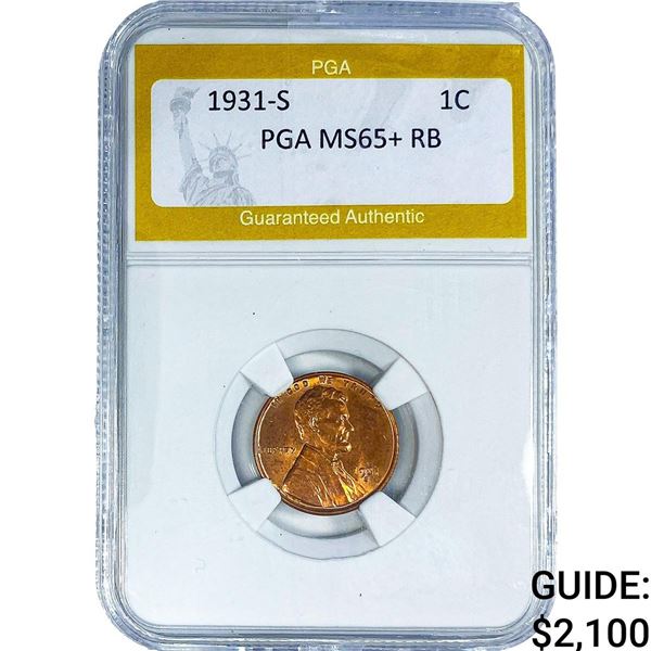 1931-S Wheat Cent PGA MS65+ RB