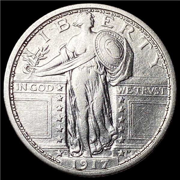 1917-D Type 1 Silver Standing Liberty Quarter  CLOSELY UNCIRCULATED
