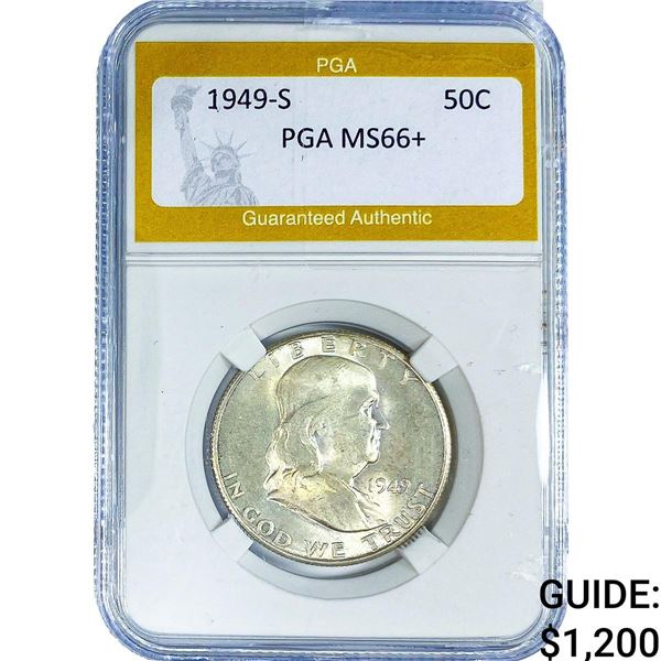 1949-S Franklin Half Dollar PGA MS66+