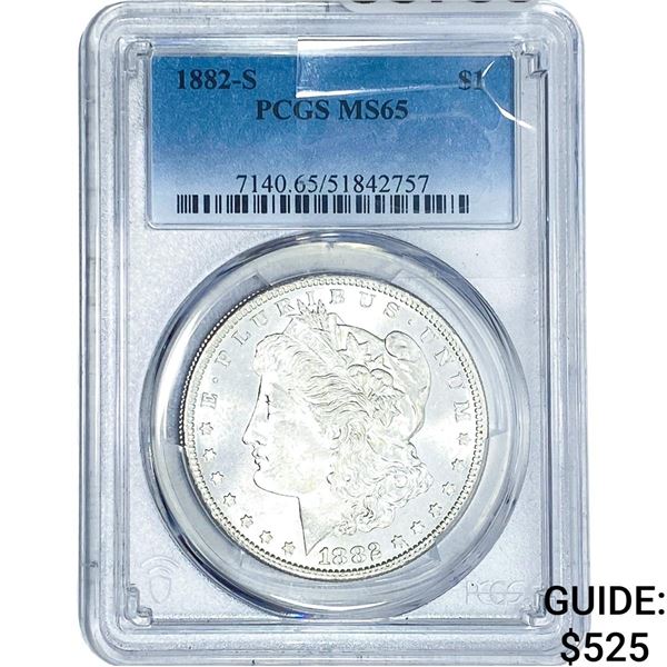 1882-S Morgan Silver Dollar PCGS MS65