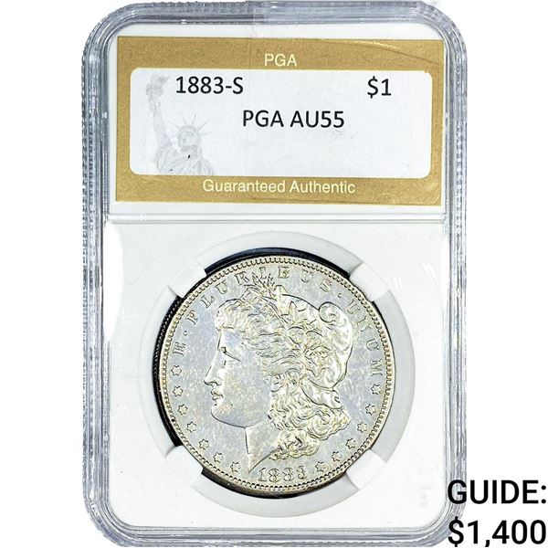 1883-S Morgan Silver Dollar PGA AU55