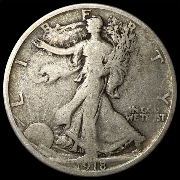 1918-S Silver Walking Liberty Half Dollar  NICELY CIRCULATED