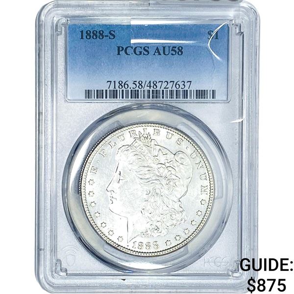 1888-S Morgan Silver Dollar PCGS AU58