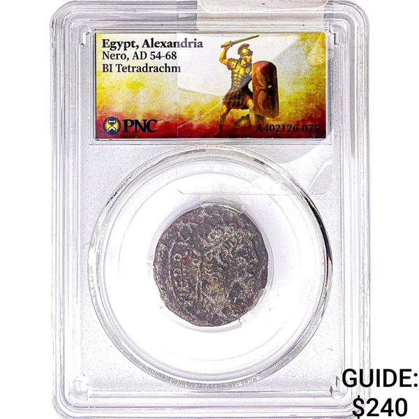 Roman Egypt Nero 54-68 AD Bi Tetradrachm PNC