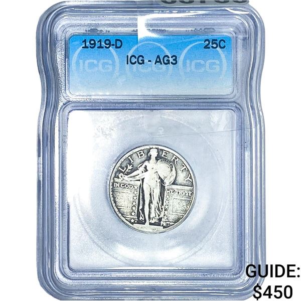 1919-D Standing Liberty Quarter ICG AG3