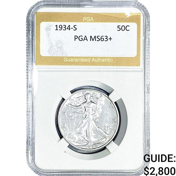 1934-S Walking Liberty Half Dollar PGA MS63+