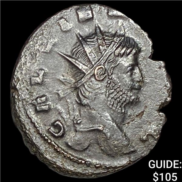 Roman Gallienus 253-268 AD BI Dbl Denarius  CHOICE AU