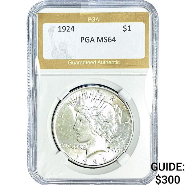 1924 Silver Peace Dollar PGA MS64