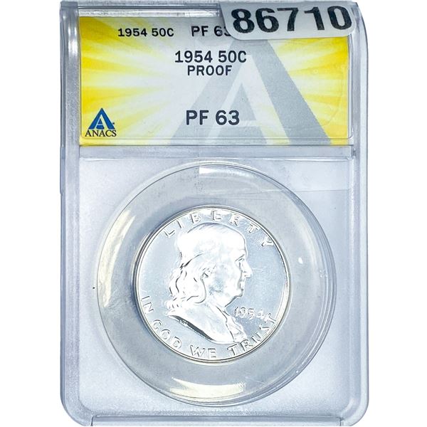 1954 Franklin Half Dollar ANACS PF63