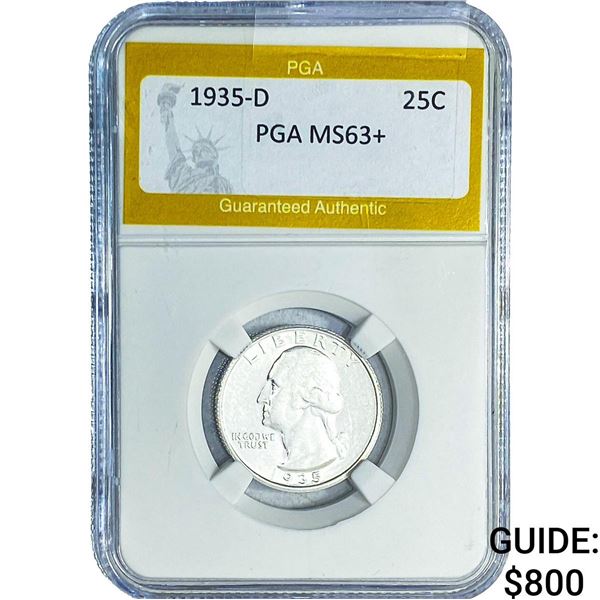 1935-D Washington Silver Quarter PGA MS63+