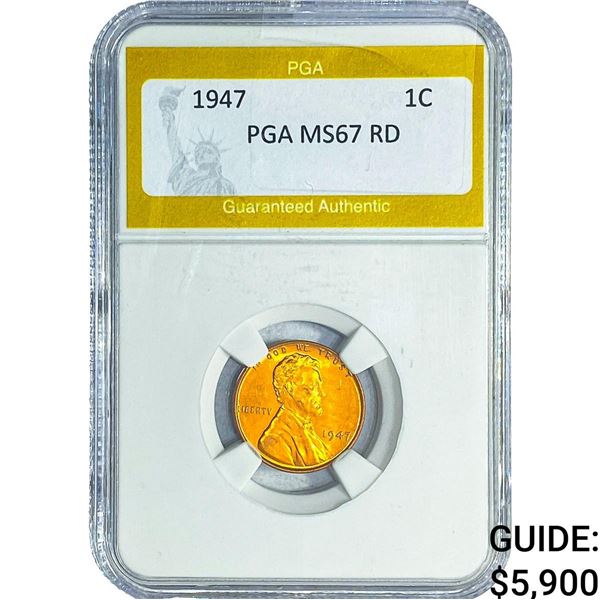 1947 Wheat Cent PGA MS67 RD