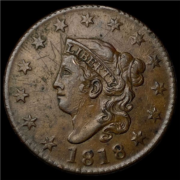 1818 Coronet Head Large Cent NEARLY  UNCIRCULATED