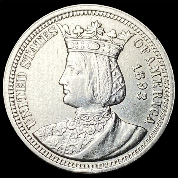 1893 Silver Isabella Quarter CLOSELY  UNCIRCULATED