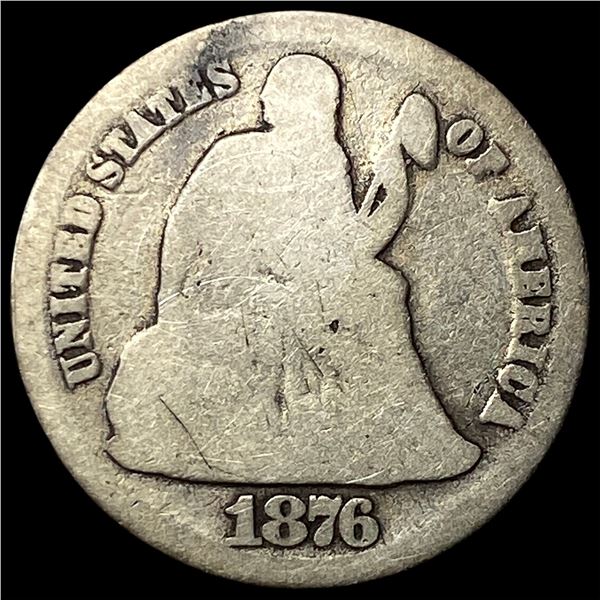 1876-CC Silver Seated Liberty Dime NICELY  CIRCULATED