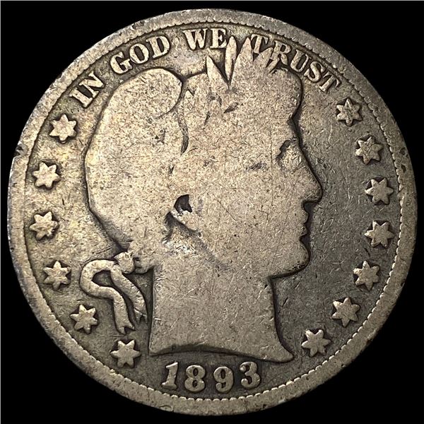 1893 Silver Barber Half Dollar NICELY  CIRCULATED