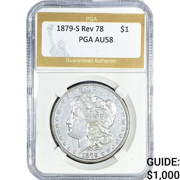 1879-S Rev 78 Morgan Silver Dollar PGA AU58