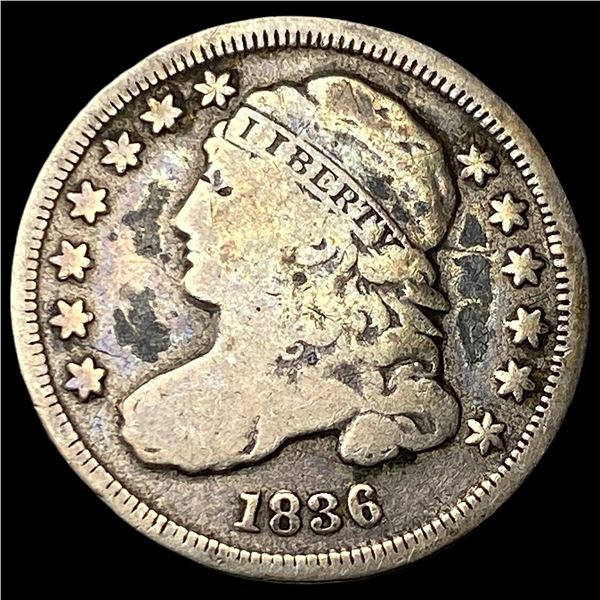 1836 Silver Capped Bust Dime LIGHTLY  CIRCULATED