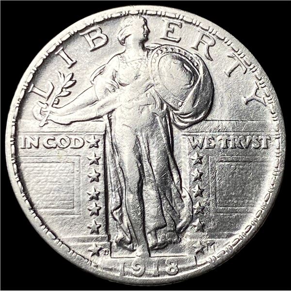 1918-D Silver Standing Liberty Quarter  CLOSELY UNCIRCULATED