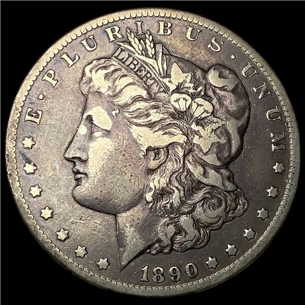 1890-CC Silver Morgan Dollar ABOUT  UNCIRCULATED