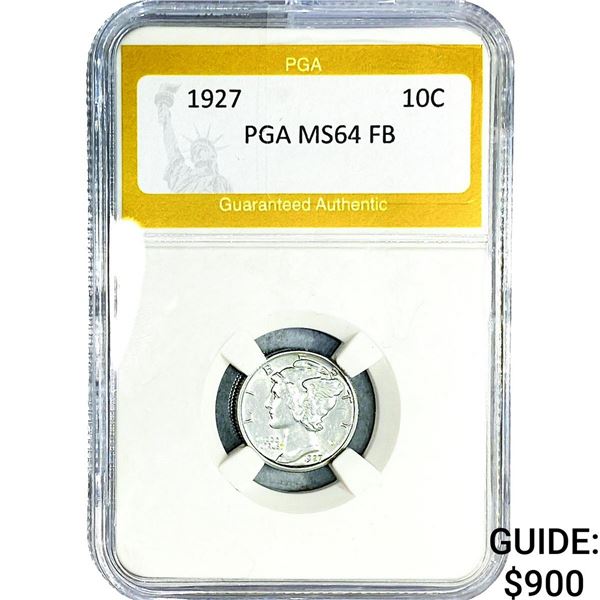 1927 Mercury Silver Dime PGA MS64 FB