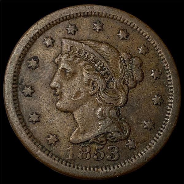 1853 Braided Hair Large Cent CLOSELY  UNCIRCULATED