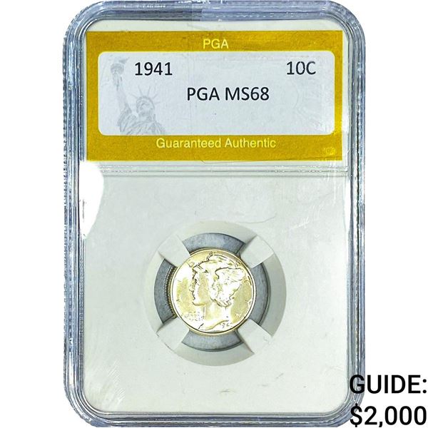 1941 Mercury Silver Dime PGA MS68