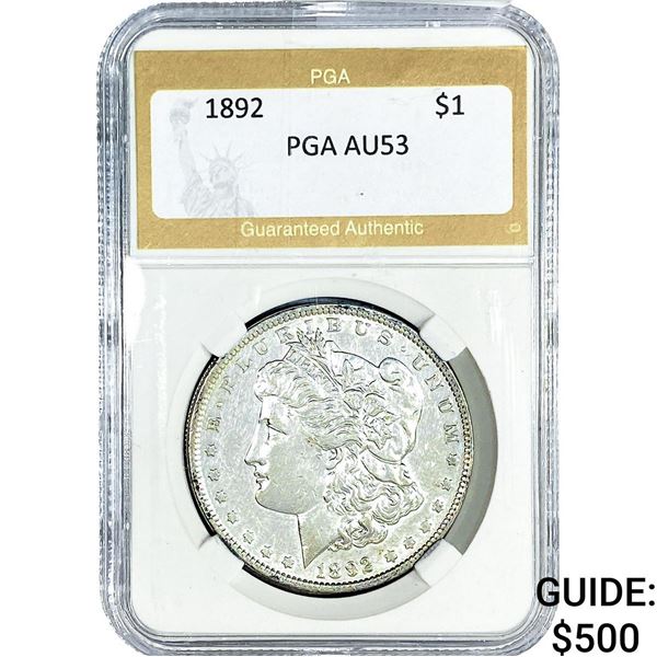 1892 Morgan Silver Dollar PGA AU53