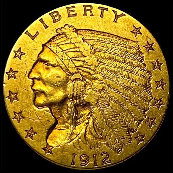 1912 Indian Head Gold $2.50 Quarter Eagle  NEARLY UNCIRCULATED