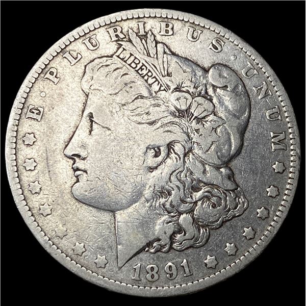 1891-O Silver Morgan Dollar ABOUT  UNCIRCULATED