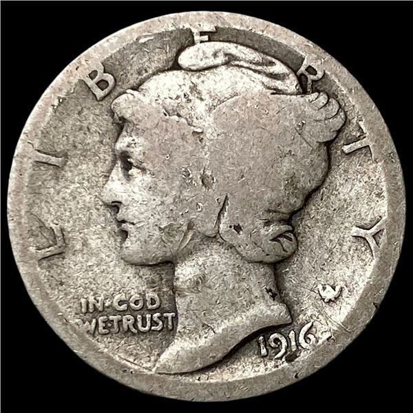 1916-D Silver Mercury Dime NICELY CIRCULATED