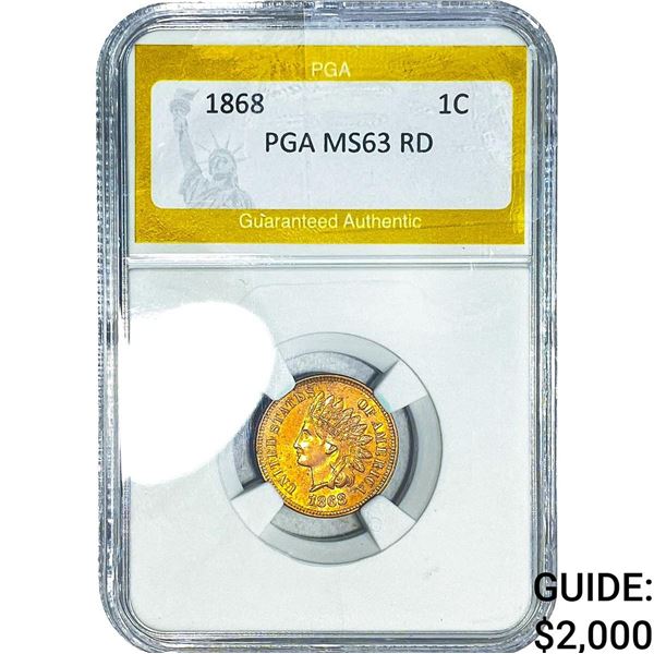 1868 Indian Head Cent PGA MS63 RD