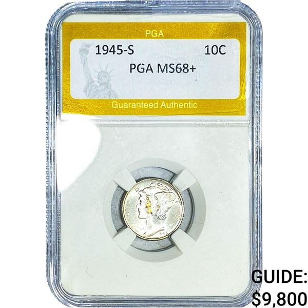 1945-S Mercury Silver Dime PGA MS68+