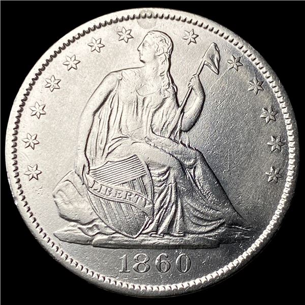 1860-O Silver Seated Liberty Half Dollar  CLOSELY UNCIRCULATED