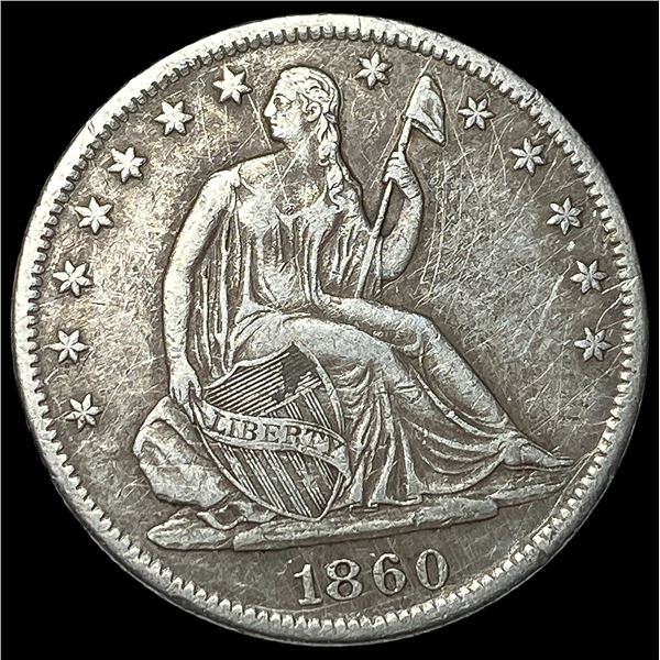 1860-S Silver Seated Liberty Half Dollar HIGH  GRADE