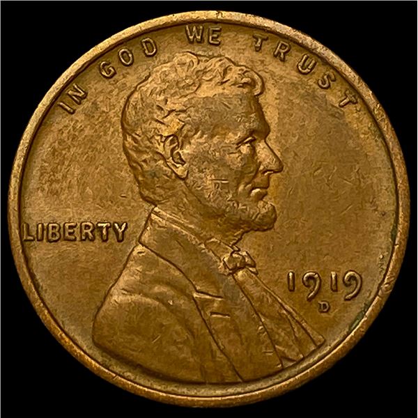 1919-D Lincoln Wheat Cent CHOICE AU