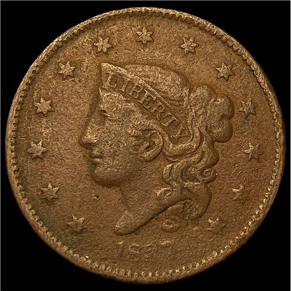 1827 Coronet Head Large Cent NEARLY  UNCIRCULATED